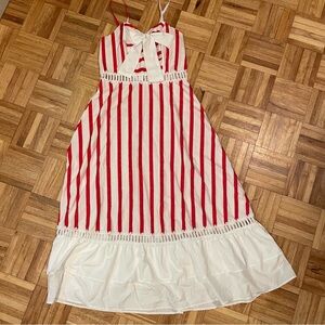Red and White Striped Women’s Dress